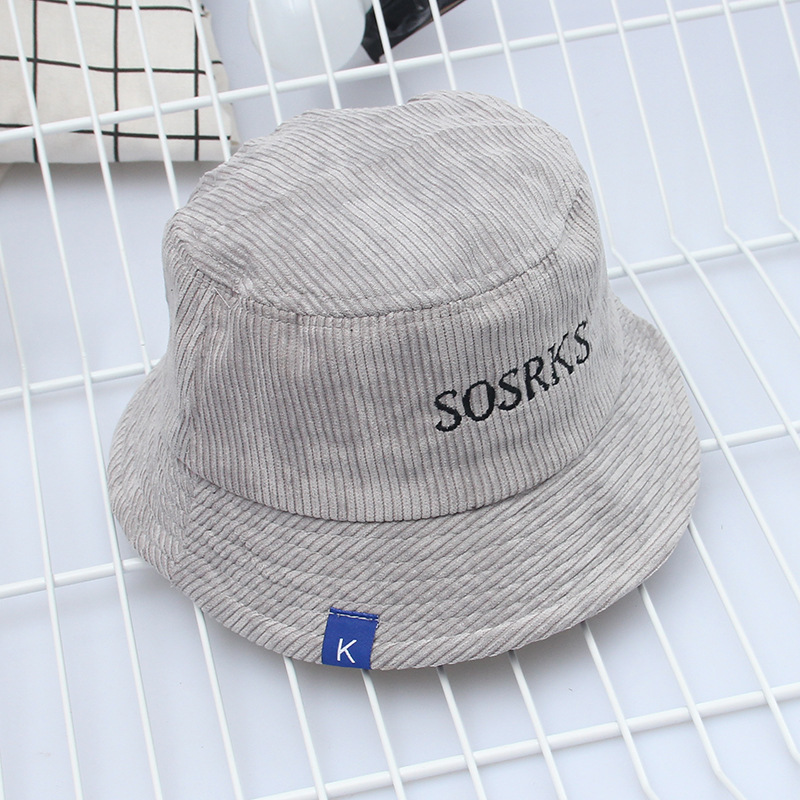 New Corduroy Embroidery Alphabet Basin Hat Wholesale Fisherman Hat Women display picture 6