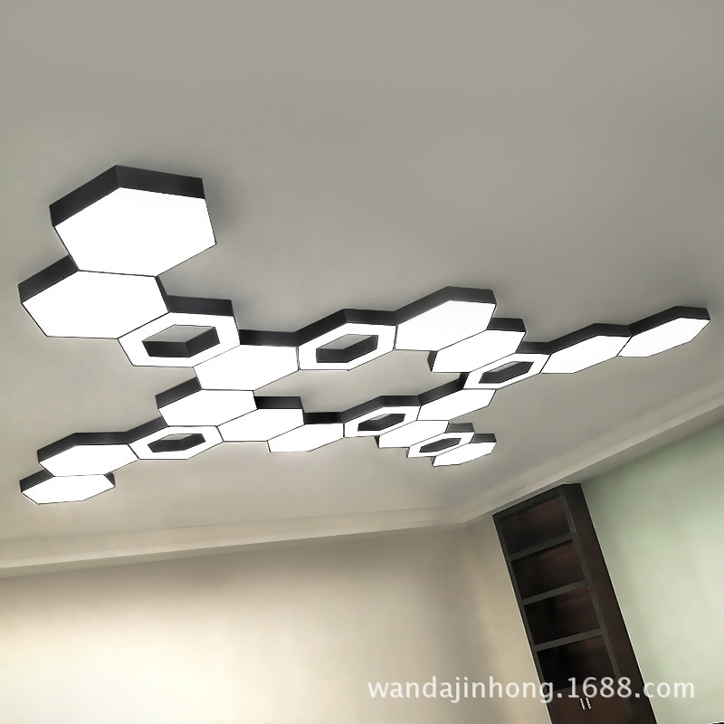 led造型吊灯现代简约创意个性办公室灯异形组合拼接灯具卧室灯饰|ru