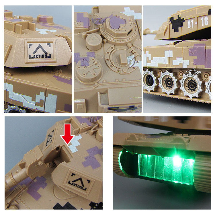 Nuevo coche de juguete eléctrico para niños modelo militar de juguete con luz luminosa música Universal Tank Boy toy