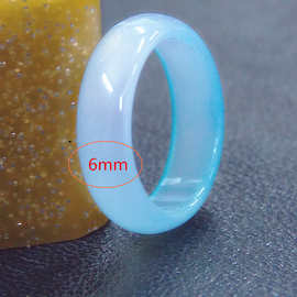 玉髓玉石a级石英岩冰种冰底紫罗兰玉戒指指环女款蓝色戒指手饰