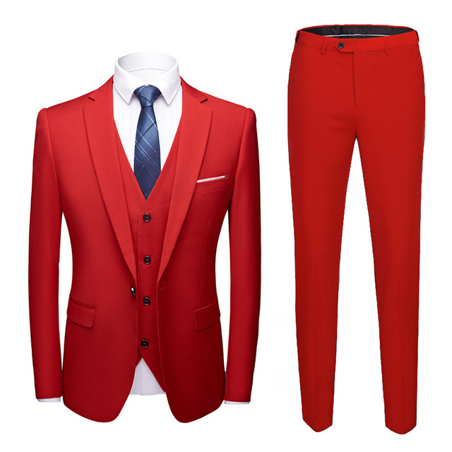 Men’s suit slim suit groom bridegroom wedding dress three piece set