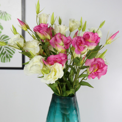 洋桔梗仿真花7头外贸批发婚庆路引花绢布家居餐桌装饰摆件桔梗花|ru