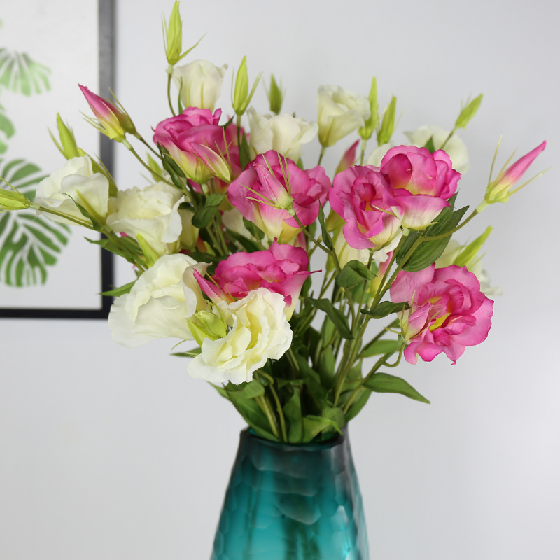 洋桔梗仿真花7头外贸批发婚庆路引花绢布家居餐桌装饰摆件桔梗花|ru