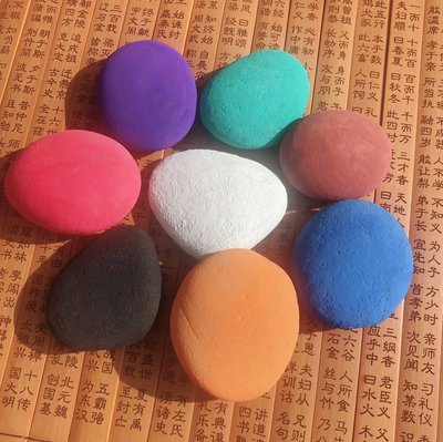打底彩绘石头DIY 儿童画画石雨花石卡通创意石手绘鹅卵石绘画石头|ru