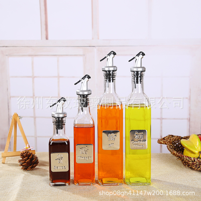 玻璃油壶防漏酱油醋瓶厨房用品调味瓶料酒瓶方瓶橄榄油瓶壶