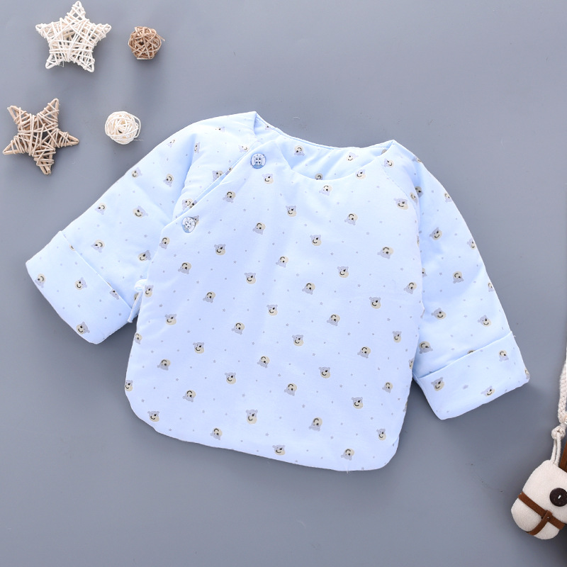 2018 Autumn and winter new pattern Newborn pure cotton men and women baby Cotton clip lateral forepart Button
