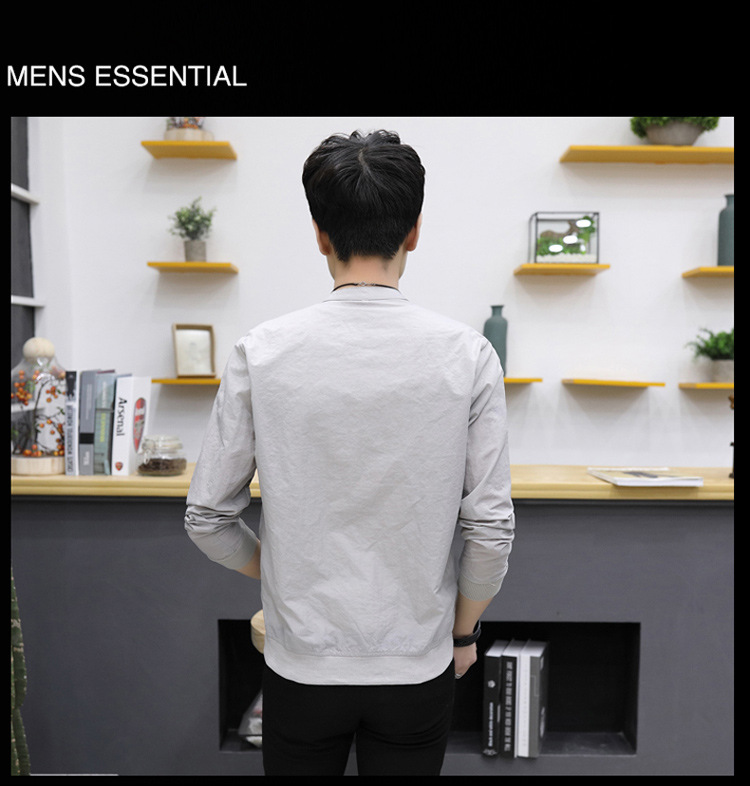 2021 Sommer Neue Einfarbige Casual Sonnenschutz Herren Dünne Schlanke Modejacke, Eine Größe Kleiner_voghion.com