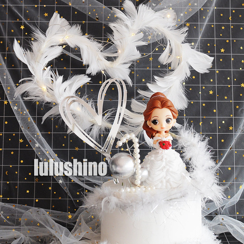 Cake decoration manufacturers wholesale feather cake plug-in ornaments, ever-changing Internet celebrity feather cake decoration plug-ins