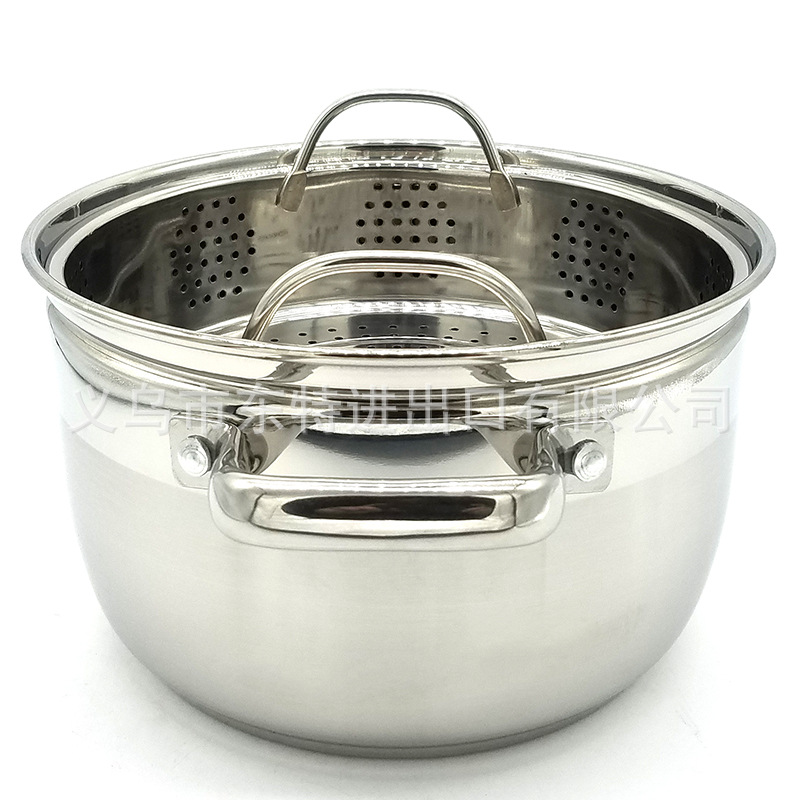 Factory direct sales of stainless steel steamers with thickened bottoms, soup POTS, Japanese double-layer induction cookers, universal steamers, gift steamers detail image 8