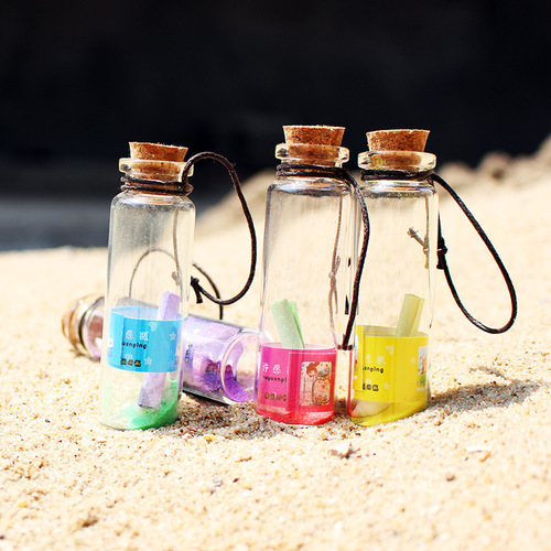 Constellation small wishing bottle wholesale creative small gift drift bottle mini wish bottle small glass bottle wood