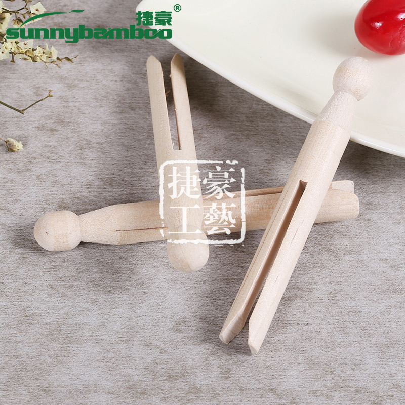 Early childhood education tools, natural wood-colored doll holders, children's educational wooden toys, wooden round heads, DIY doll holders, drying clothes holders detail image 5