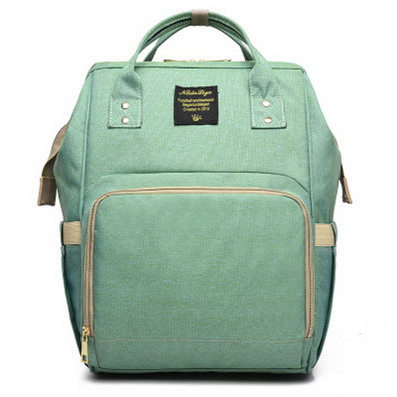 亞馬遜爆款純色雙肩大容量媽咪包多功能防水母嬰包便攜嬰兒包廠家