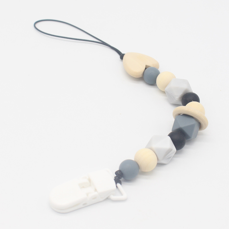 INS caliente Amazon AliExpress Comercio exterior chupete cadena anti-gota cuentas de silicona chupete clip de chupete cadena