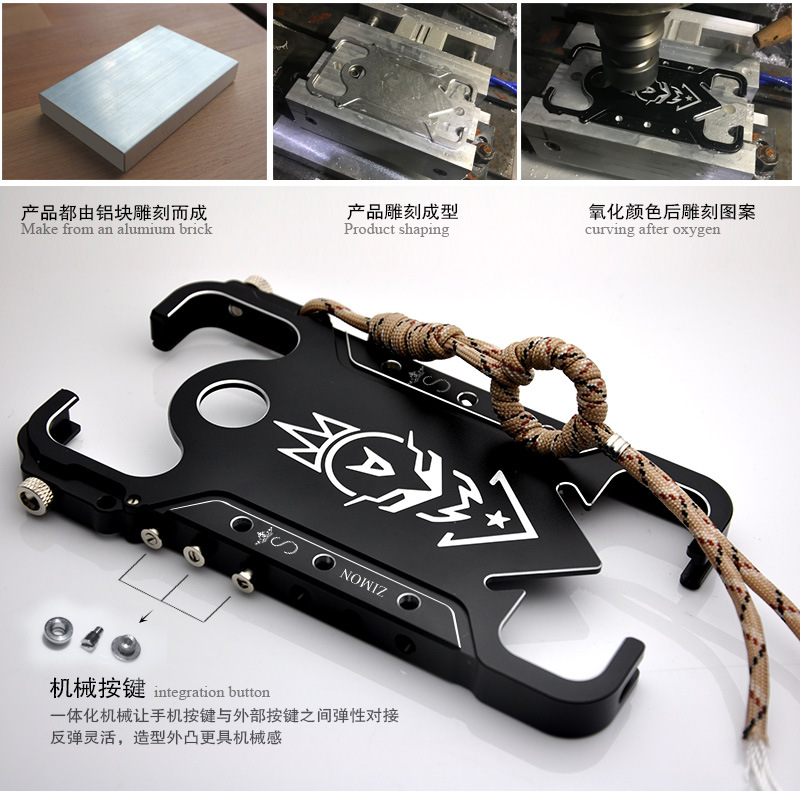 SIMON Mechanical Arm Skull Punk Premium Aluminum Metal Bumper Shockproof Case Cover for vivo X21 & vivo X21 UD