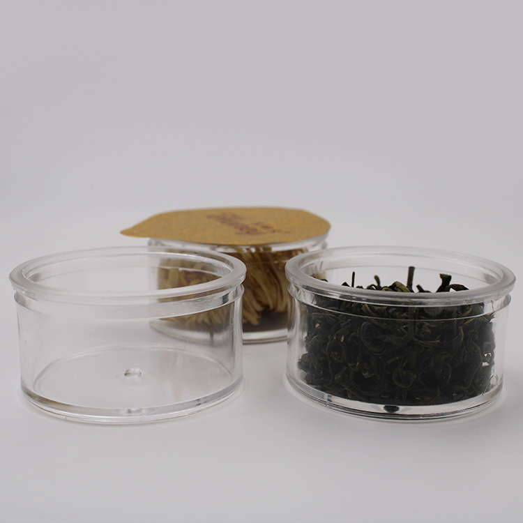 25g透明小罐塑料茶叶包材封口杯 PS透明茶叶/果粉/奶油包装杯