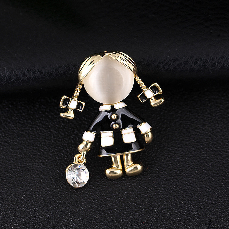 Princess Cute Sweet Doll Alloy Enamel Plating Inlay Rhinestones Women's Brooches display picture 3