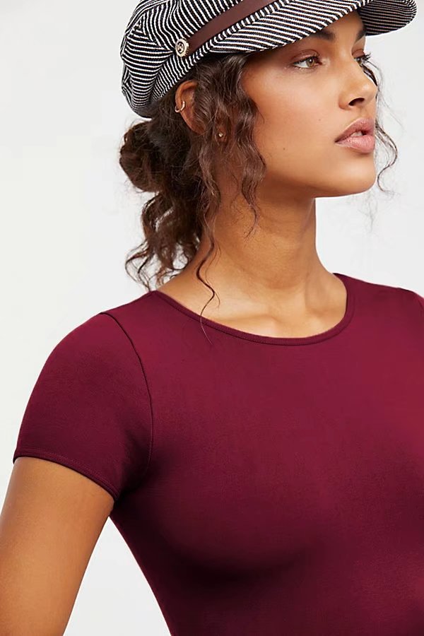 solid color short-sleeved t-shirt  NSAC21634