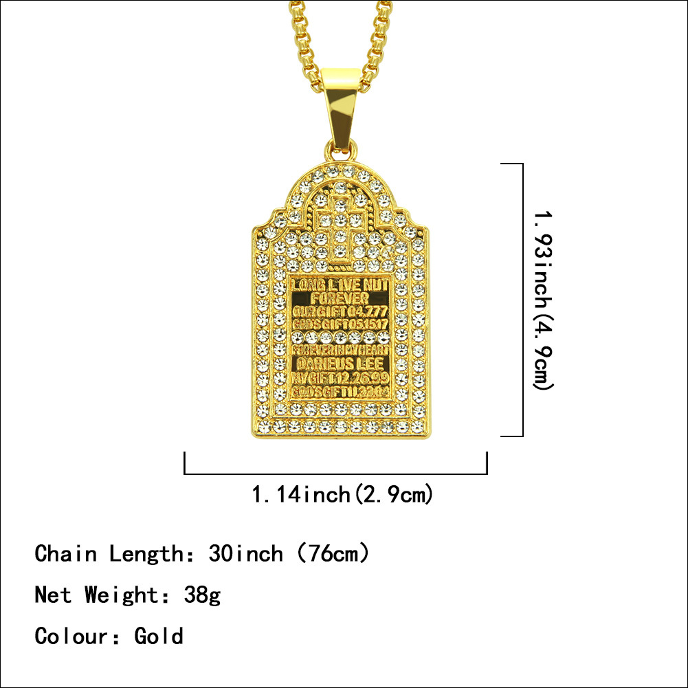 Fashion Diamond Cross Pendant Men's Long Necklace display picture 2