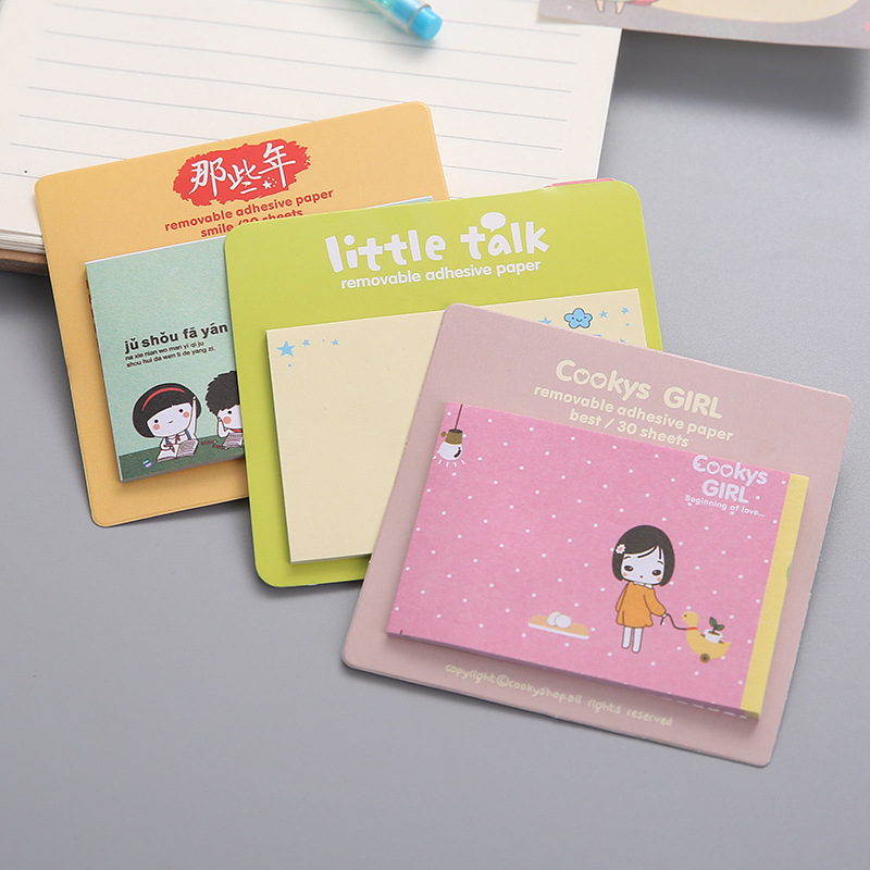 the republic of korea lovely Notes posted Little Girl Niuzai Convenience square Paper notes Article notes Stickers Sticker