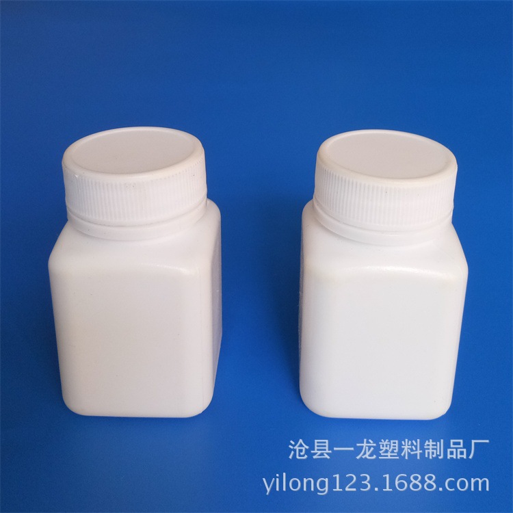 312号-小方瓶60g 聚乙材质瓶60ml鱼饵料消毒片散装瓶