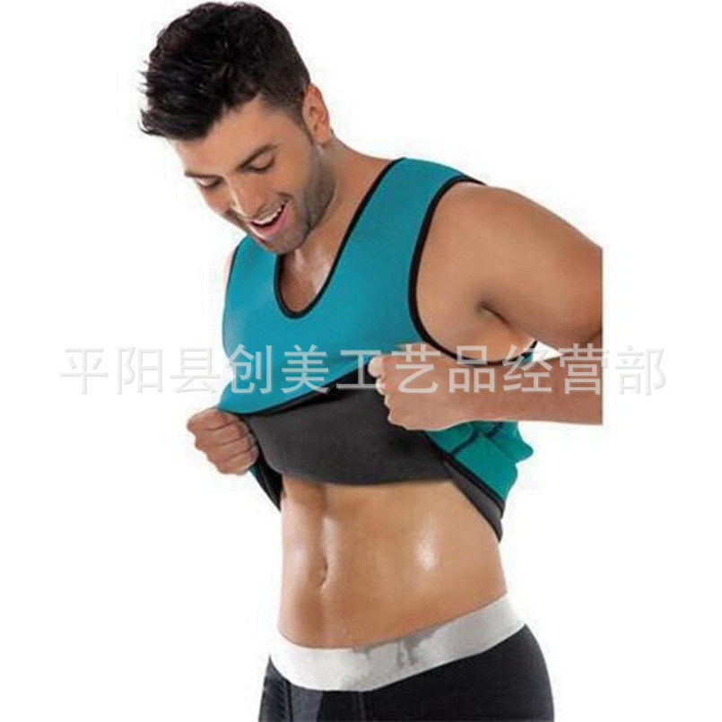 Hombres de neopreno shapewear apretado vientre superior chaleco corsé cuerpo conformación ropa interior