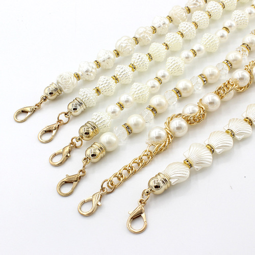 Women's Korean version of sweet pearl-encrusted waist chain dress with hook metal decorative thin belt for women, seven styles, one-piece drop shipping