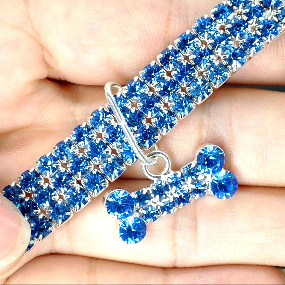 British Style Rhinestone Solid Color Unforgettable Diamond Pet Collar 1 Piece display picture 3