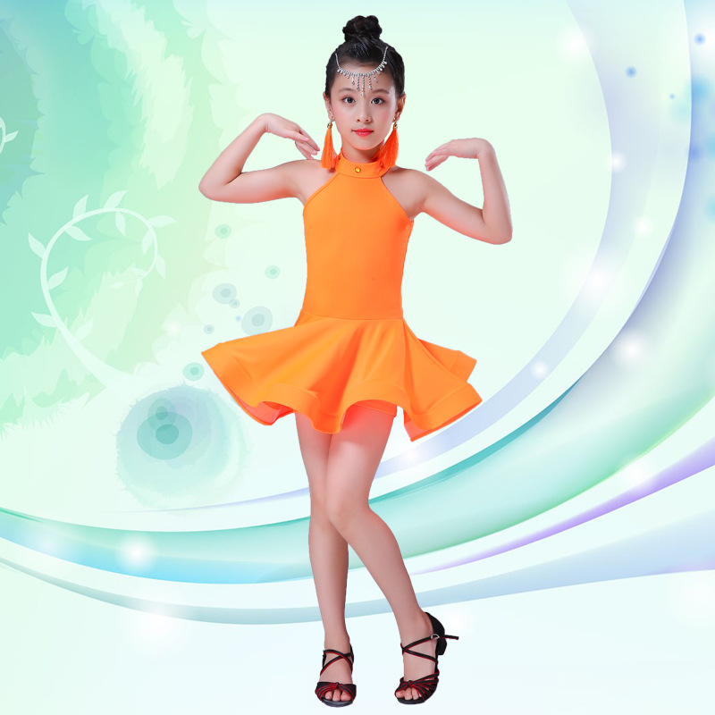 Nuevo vestido de baile latino para niños ropa de rendimiento ropa de práctica de baile para niñas de verano ropa de competencia de clasificación de baile latino para niños