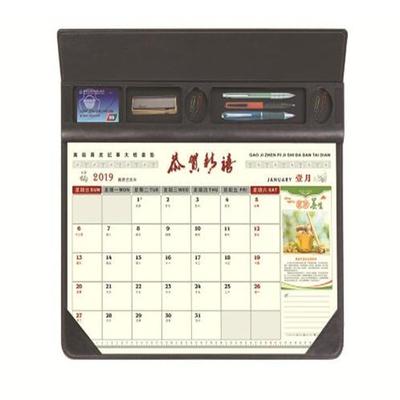 廠家直銷2019年大小號大班台墊多功能辦公文具寫字板台曆廣告定制