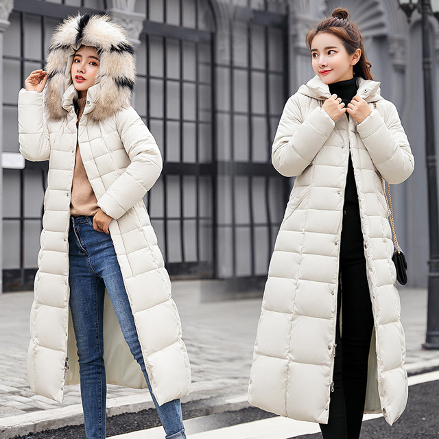Cotton-padded long winter belt down cotton-padded jackets 