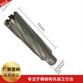 亚一工空心钻头 磁力钻头取芯钻钢板钻 直角柄切深75MM 可定制