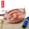 Huayi Run dish electroplating dining plate cushion plate solid color striped glass disk Japanese -style creative tableware