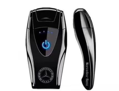 网红抖音同款奔驰电弧充电打火机usb充电防风指纹感应 可定制LOGO