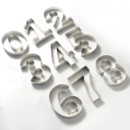 Large stainless steel 0-8 number mousse circle baking cookie cutting mold 9-piece set cake tool set