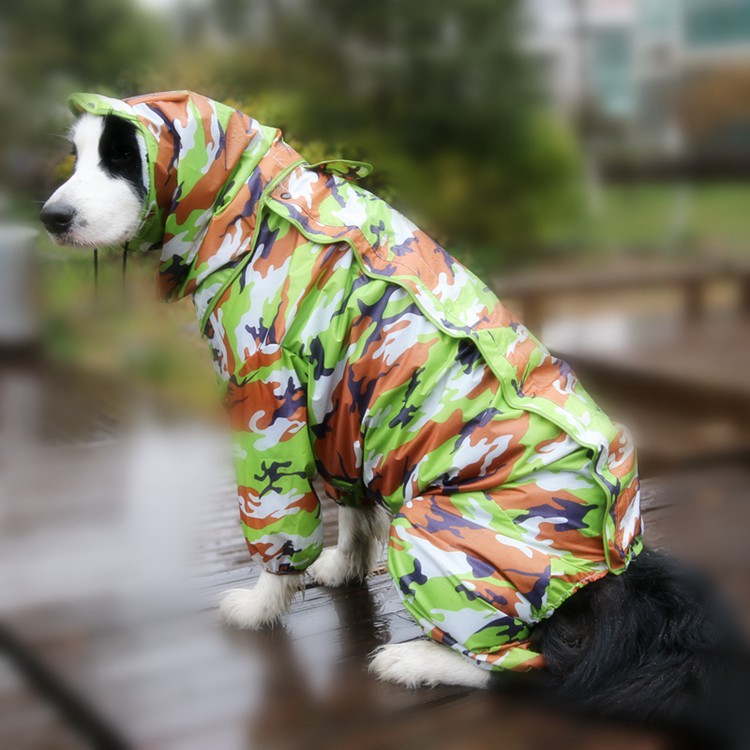 Pet Dog Puppy Outdoor Waterproof Hooded Four-legged Rain Coat Jacket Jumpsuit - Picture 19 of 19