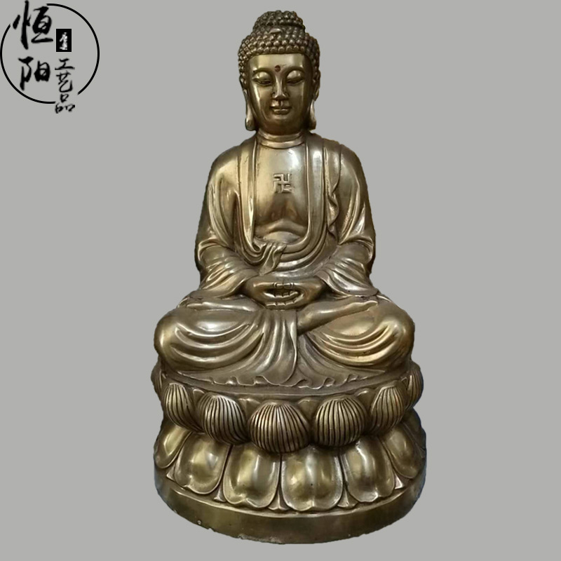 铜释迦牟尼佛像定制 佛堂供奉