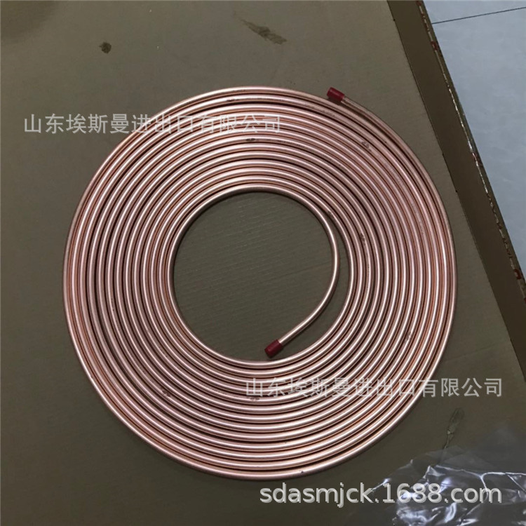 山东1/2英寸空调精密紫铜管1/4英制电炉紫铜盘管16*1扩口软紫铜管