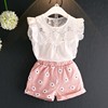 Set, cotton uniform, trousers, top, 1-6 years, children's clothing, 2020, suitable for teen, Korean style, with short sleeve