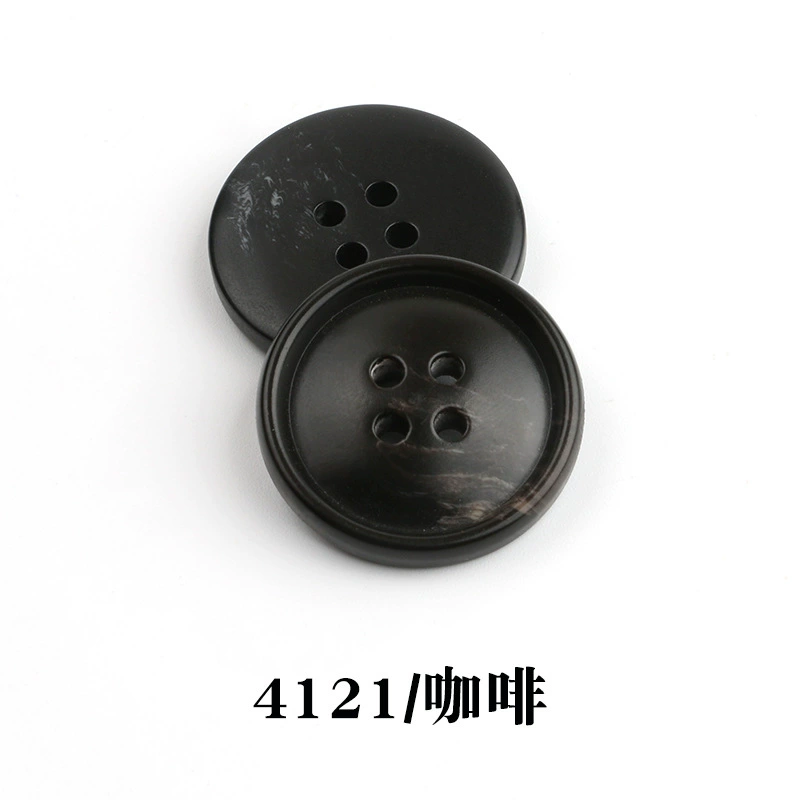 Spot wholesale resin pattern button suit button round edge four-eye coat windbreaker suit jacket button 4100