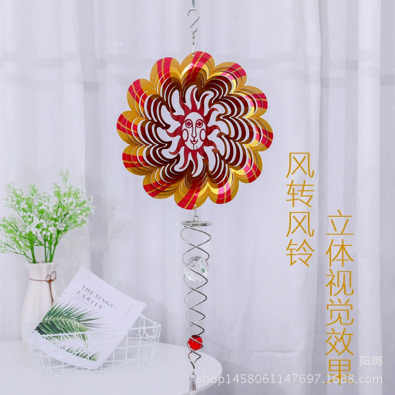 3D трехмерный металлический лист ветер поворот лазерная резка нержавеющая сталь цвет солнце лицо океан ветер поворот торнадо