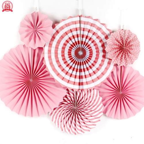 Product: Simple Paper Fan Flower Decor Background Wall DIY Shopping Mall Store Opening Background Arrangement Birthday Party Decor Supplies