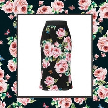 2018年新款花型 D家玫瑰花半裙布料批发市场数码印花时装面料加工