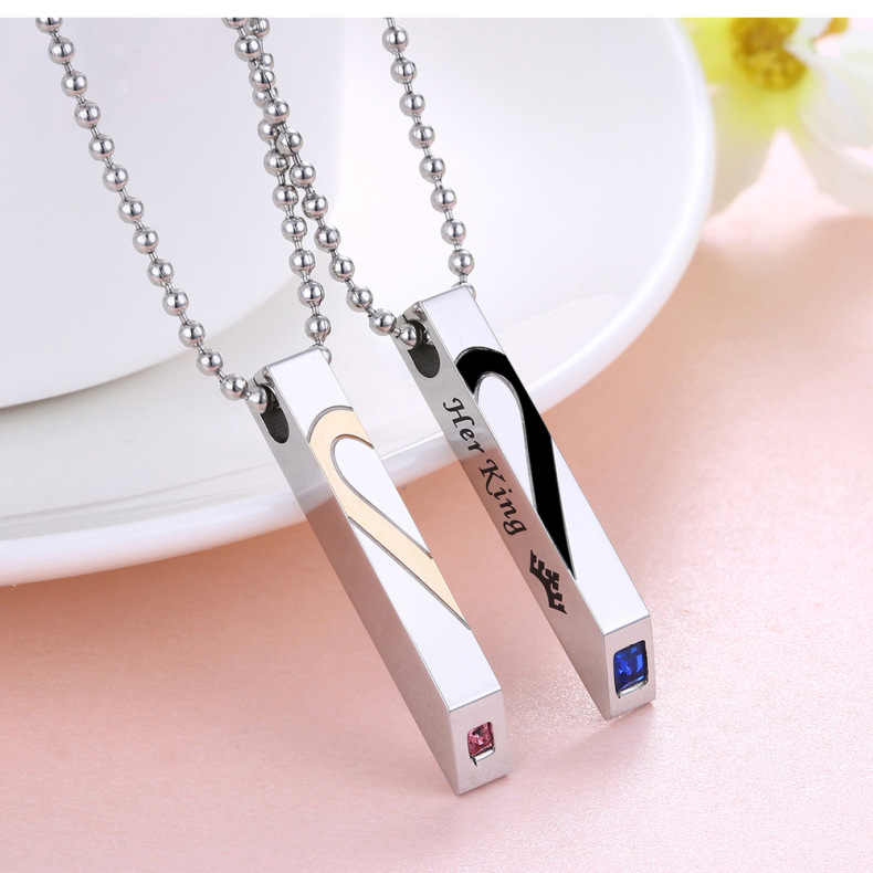 Heart Pendant Necklace Black