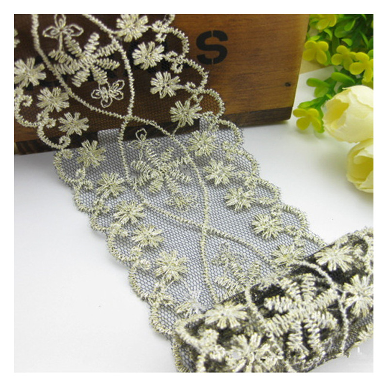 供应韩版DIY发箍配件6.3CM金线花边　diy头饰服装辅料批发