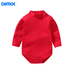 Autumn and winter baby clothes high-neck long-sleeved triangle harem baby spring and autumn warm cotton one-piece bodysuit rompers