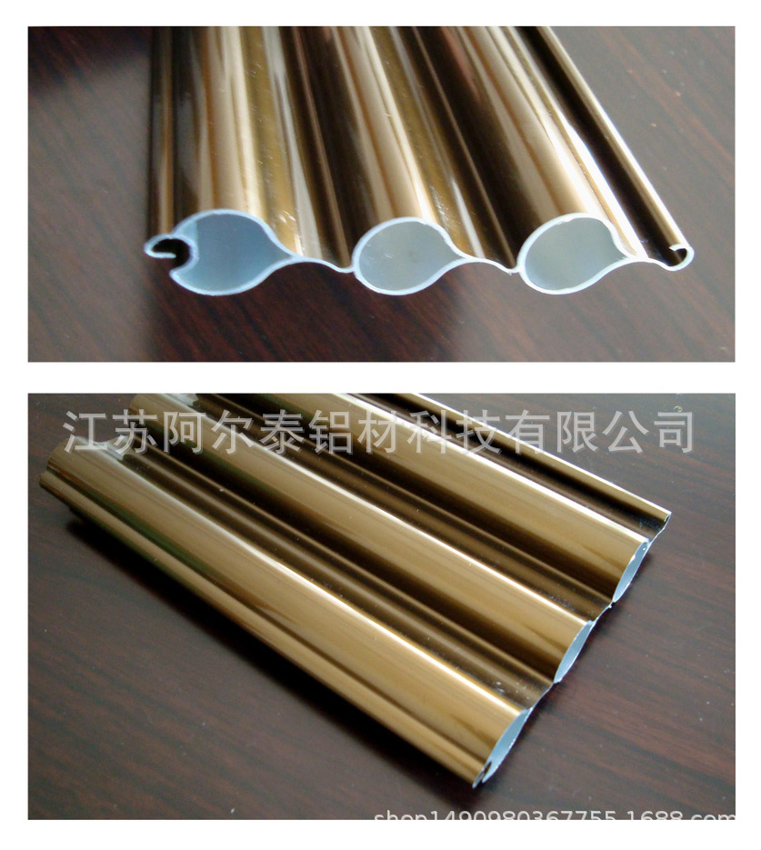专业设计生产电泳金色波浪卷闸门铝合金型材