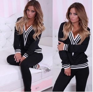 Autumn suit new V-neck women’s sport and leisure suit