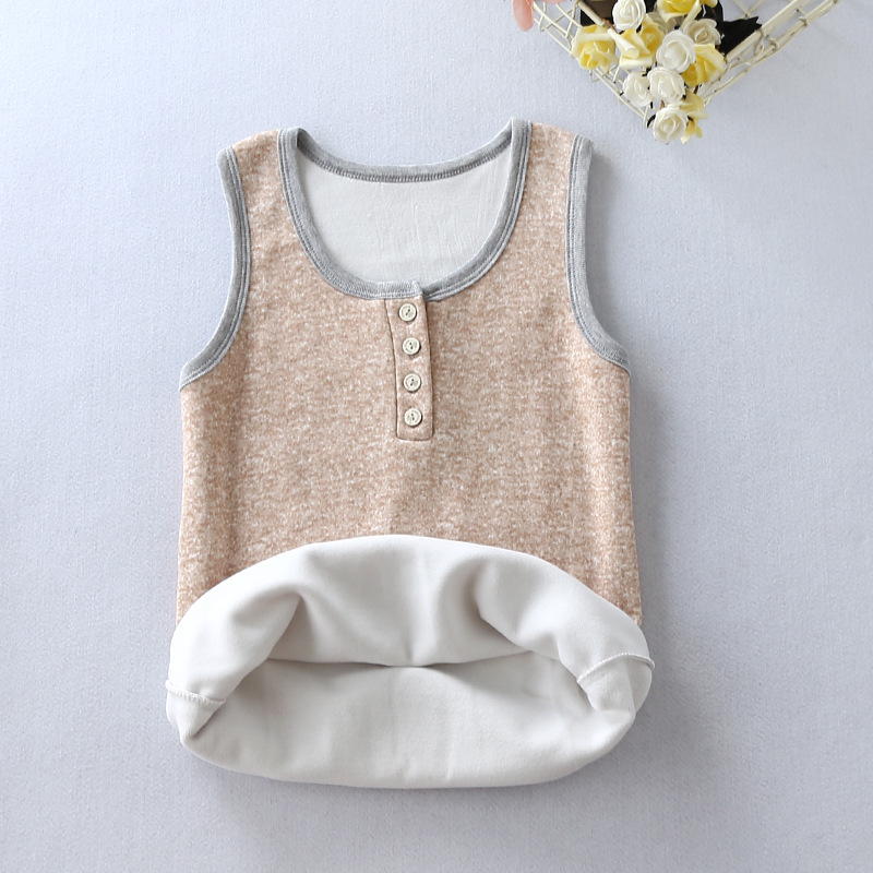 On behalf of Autumn and winter Plush thickening keep warm vest Large Button Underwear Self cultivation Primer Cotton vest