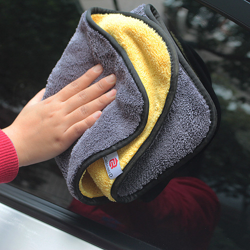 洗车毛巾擦车布车家两用加厚吸水不掉毛双色双面珊瑚绒清洁抹布
