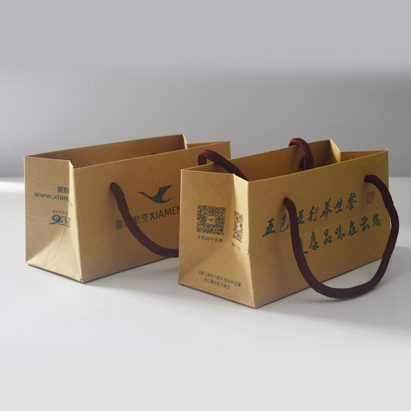 现货牛皮纸手提袋 食品养生餐手提袋  快递外卖送餐袋 可定制LOGO